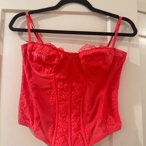Women's Pink Lace Bustier Corset Top